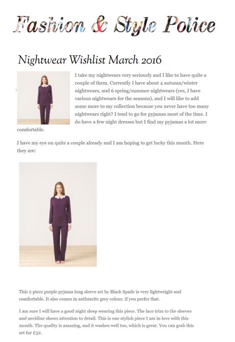 Blackspade Noir pj&acute;s Fashion & Style police