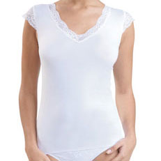 Comfort Classics&nbsp;Lace V Neck Singlet&nbsp;1348