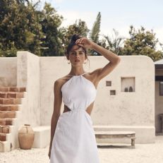 Pearl&nbsp;Halter Midi Dress&nbsp;HP2208AP